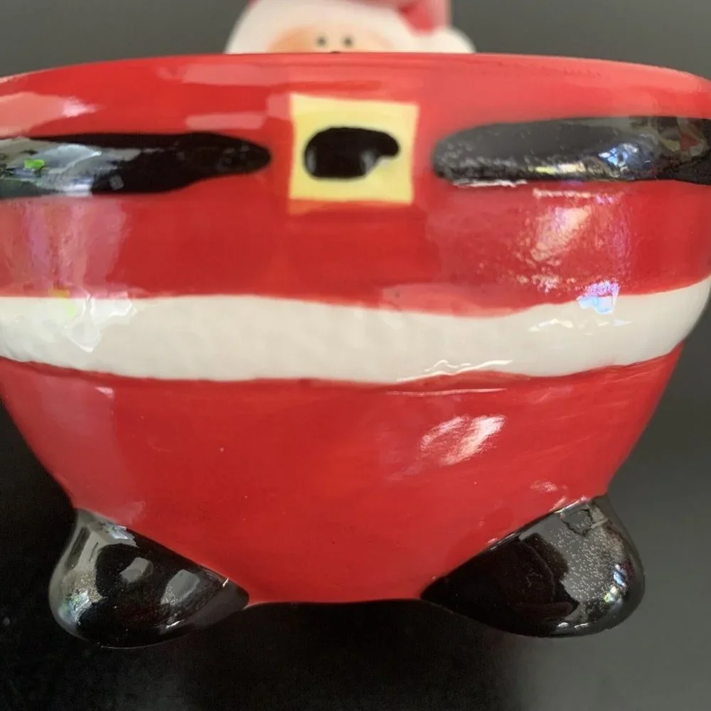 Ceramic Christmas Collection 3 Small Bowl Set Santa Snowman Penguin KT Group